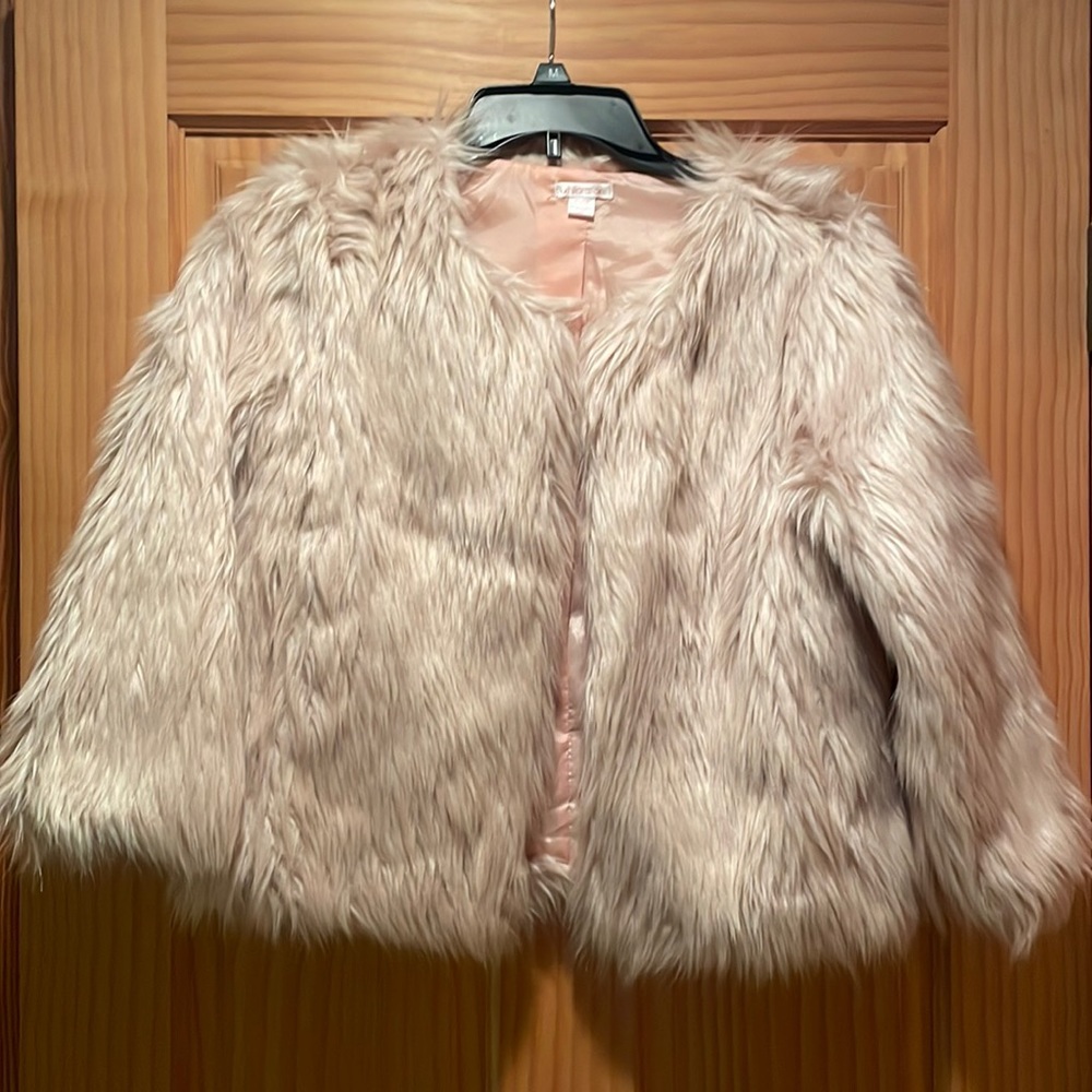 Off white Fur Furry Crop Jacket